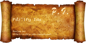 Pálfy Ida névjegykártya