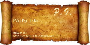 Pálfy Ida névjegykártya